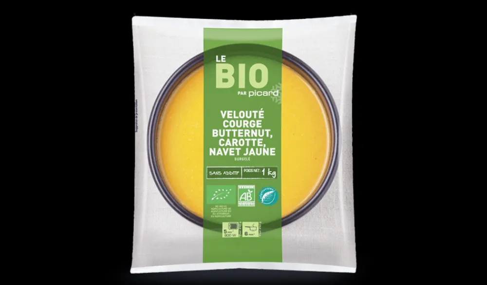 Picard Velouté courge butternut, carotte, navet jaune bio* Produits Nutri-Score B|Végétarien